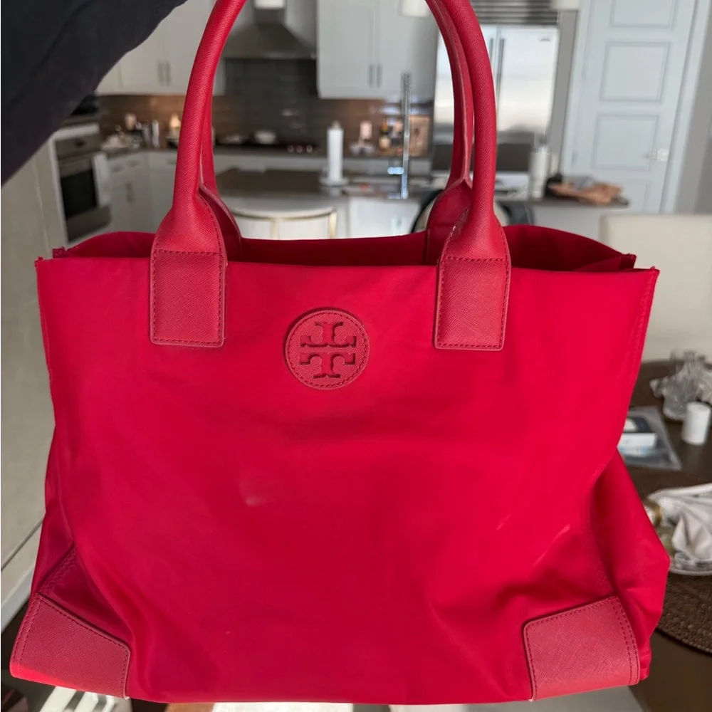 Tory Burch Red Nylon Tote Bag - Picture 5 of 6